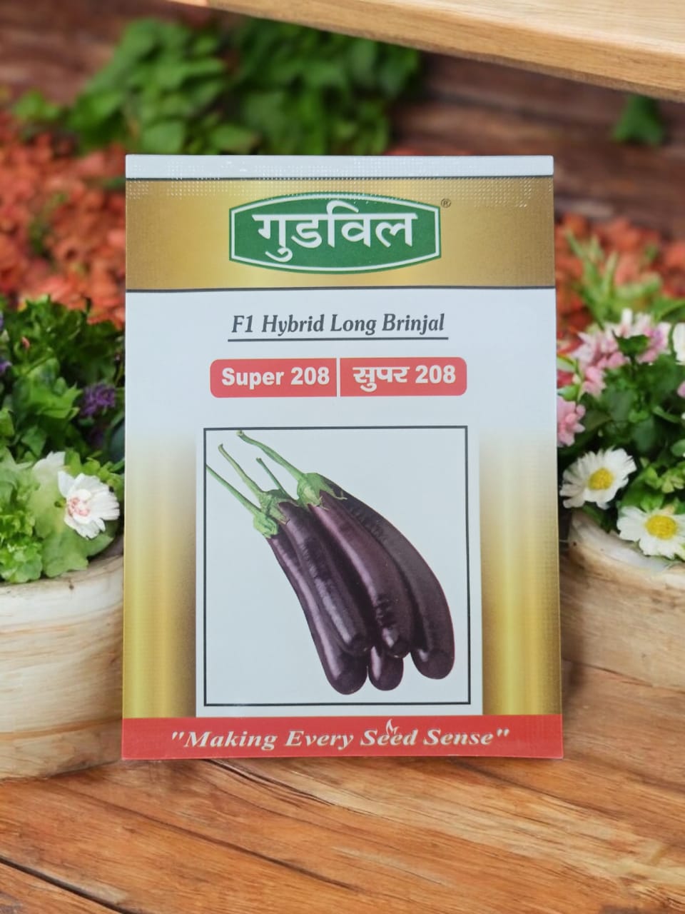 Goodwill Super 208 | Long brinjal seeds for garden